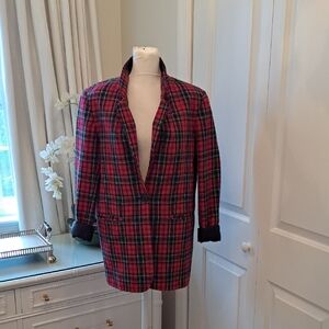 Norton McNaughton Womens‎ Vintage Tartan Plaid Wool Blend Blazer S-6